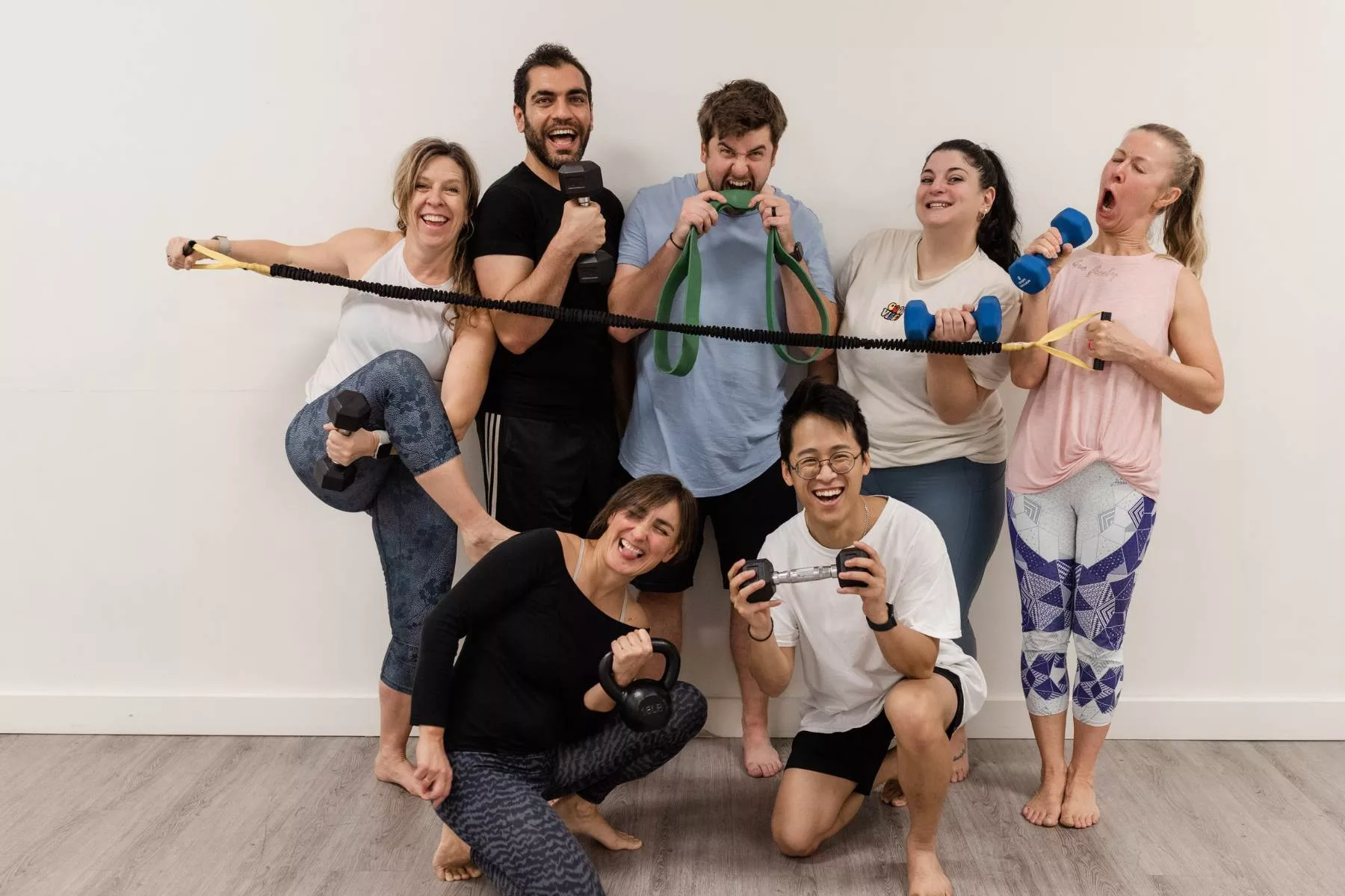 funny group fitness class photo